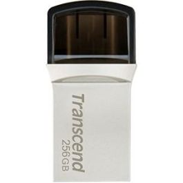 Transcend JetFlash 890 - Pen Drive USB 3.1 OTG 256GB Tipo-A y Tipo-C Plata