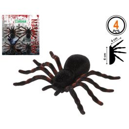Arañas Decoración Halloween Negro-Naranja 6 cm - Pack de 4 Unidades para Fiestas de Miedo Precio: 1.68999974. SKU: B1KL5A2TRW