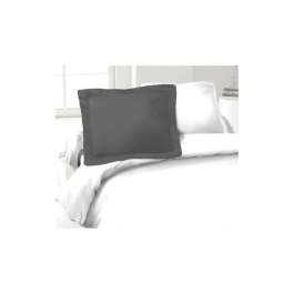 Lovely Home Juego de 2 fundas de almohada 100% Algodón Gris Oscuro 50x70 cm