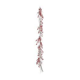 Adorno Navideño Krist+ con Frutos Rojos, Efecto Nevado, 40x9x40 cm, Blanco y Rojo (4 Unidades) Precio: 101.50000058. SKU: B13LLFYFQN