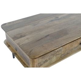 DKD Home Decor Mesa Centro Colonial Natural Gris Oscuro Mango Metal 60 x 46 x 116 cm