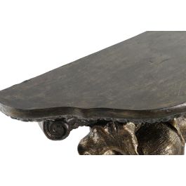 DKD Home Decor Repisa Colonial Elefante de Resina Dorado Negro 16.5x36x36.5 cm