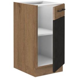 ROCK ROCK40D1F - Mueble bajo de Melamina con decoración Roble Lancelot y Gris Matera, 1 Puerta, L40xH82 cm