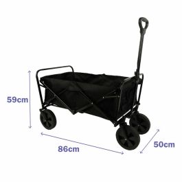 Marbueno Carrito Multiusos Plegable Acero 150 KG Negro Jardin, Playa y Camping 86X50X59 cm 10476