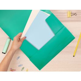 Carpeta Liderpapel Gomas Solapas 34963 Polipropileno Din A4 Verde Translucido