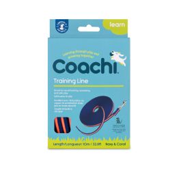 Coachi Training Line Correa de Adiestramiento Acolchada 10m Azul-Coral para Control y Socialización de Perros y Cachorros
