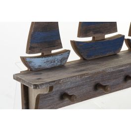 DKD Home Decor Perchero de Pared Atlantico de MDF, Diseño Barcos, Azul Celeste y Marino, 43x8.5x32 cm, Pack de 2 DKD Home Decor Perchero de Pared Atlantico de MDF, Diseño Barcos, Azul Celeste y Marino, 43x8.5x32 cm, Pack de 2