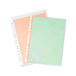 Q-connect Funda Multitaladro Cristal DIN A4 100 mc Caja de 100 unidades para Archivo y Protección de Documentos