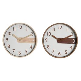 DKD Home Decor Reloj de Pared Scandi Natural Marron 4.7 x 30 x 30 cm (2 Unidades)