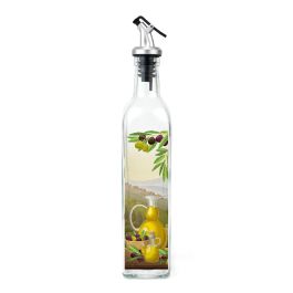 Inde Aceitera de Vidrio 750 ml con Tapón ABS La Mediterránea - Botella de Aceite para Cocina (24 Unidades)