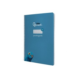 Liderpapel Cuaderno Espiral A4 Tapa Dura Pautaguía 80 Hojas 90gr Cuadro Pautado 2,5mm Color Azul