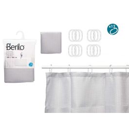 Berilo Cortina de Baño Poliéster Gris con Puntos 180x180 cm (Set de 12) Precio: 62.68999957. SKU: B19SQRVS3Y