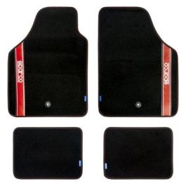 Sparco 03763BRS Alfombras de Moqueta Strada Universales Antideslizantes Negro/Rojo