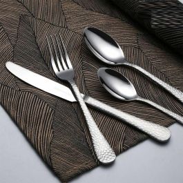 Arthur Martin AM4463 Juego de cubiertos - 24 piezas - Acero inoxidable - Acabado martillado