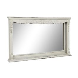 DKD Home Decor Espejo Vintage de Pared Blanco 125x76 cm (Ancho x Alto) con 12 cm de Fondo, Marco de Abeto y MDF
