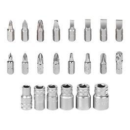 Workpro Juego Mini Carraca 24 Puntas y Vasos de 1/4" con Microtornillador de 95mm, Extensión y Adaptador