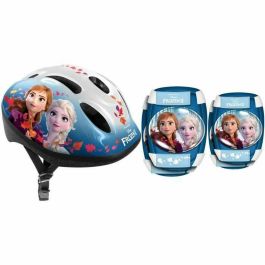 Reine Des Neiges Casco THE QUEEN OF SNOW II para Niña 5+ Años con Rodilleras y Coderas Talla 50-56 cm, Circunferencia Ajustable