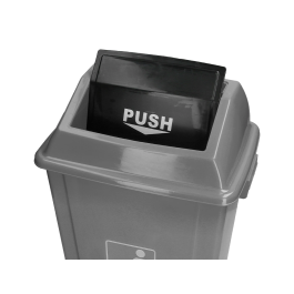 Q-connect Papelera Contenedor Plástico con Tapa de Balancín, 20 Litros, Gris, 340x240x450 mm