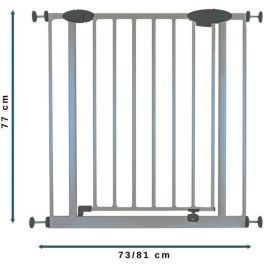 Barrera de seguridad infantil SOFIA - 73 a 81 cm - Barrera - Aluminio gris - NORDLINGER PRO