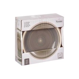 Plato Llano Grande Gres Gris Borde 26,5 cm Vessia (24 Unidades)