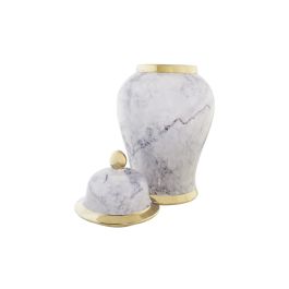 DKD Home Decor Tibor Moderno de Porcelana Dorado y Azul 22x42x22 cm (2 Unidades)