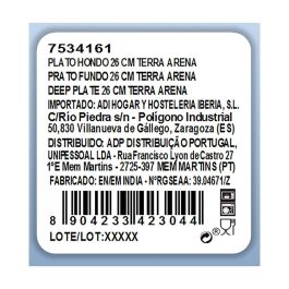 Plato Hondo Porcelana Terra Ariane 26 cm (6 Unidades)