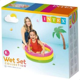 Intex Piscina Hinchable 3 Aros Colores con Suelo Hinchable Capacidad 28 Litros para Niños de 1 a 3 Años 61x22 cm Modelos Surtidos