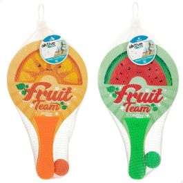 Palas de Playa con Pelota Aktive Summer Fruits Madera 18,5 x 31,5 cm (24 Unidades)