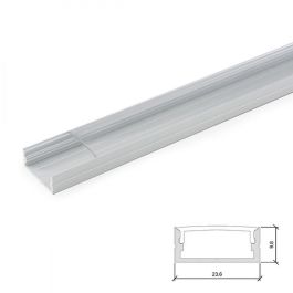 Greenice Perfil de Aluminio para Tira LED Doble con Difusor Transparente 2 Metros, incluye 4 clips y 4 tapones Precio: 9.5000004. SKU: B12CSCB3CE