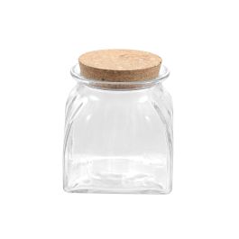 Tarro de vidrio con líneas y tapón de corcho 660 ml - La Mediterranea (24 Unidades) Tarro de vidrio con líneas y tapón de corcho 660 ml - La Mediterranea (24 Unidades)