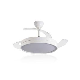 DAEWOO Ventilador de Techo con Aspas Retráctiles de 42 Pulgadas, LED 36W, Control por App, 3 Velocidades, Motor 30W
