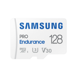 Samsung MB-MJ128KA/EU Tarjeta de Memoria microSD PRO Endurance 128GB Clase 10 U3 V30 con Adaptador SD, Resistencia Extrema Grabación Continua hasta 140.000 Horas, 100MBs Lectura Precio: 29.49999965. SKU: S8103088