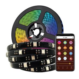 Muvit Tira Led Io Wifi TV, Compatible con Alexa y Google Assistant, Ambient Light para Películas y Música