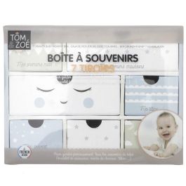 Home Deco Kids Caja de Recuerdos para Bebé con 7 Cajones para Guardar Recuerdos Valiosos