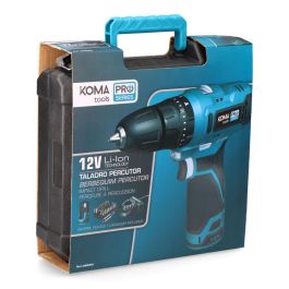 Koma Tools 12v-tp-k Taladro Percutor 12V Mandril Ø10mm sin Llave, 32Nm, Kit con Batería 2.0Ah, Cargador, Maletín y Puntas