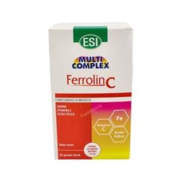 Ferrolin C Pocket Drink 24 Sobres. Suplemento de Hierro, Vitamina C y Ácido Fólico para Glóbulos Rojos Precio: 20.5000004. SKU: B17LTTLE8B