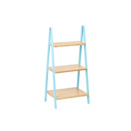 Estantería Escalera 3 Estantes Bambú Azul Berilo 40x81x30 cm