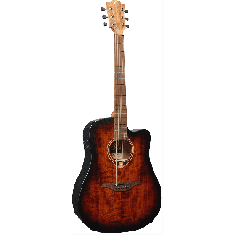 LAG Guitarra Cústica Electroacústica Tramontane 70 A/E Dreadnought Cutaway Sunburst