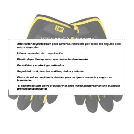 Omp Guantes de Trabajo OMP2015 Tejido Elastico Palma Microfibra Cierre Velcro