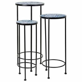 Soporte para Maceta Alexandra House Living Negro Hierro Azulejo 30 x 68 x 30 cm 3 Piezas