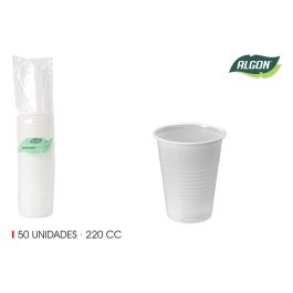 Algon Set de 50 Vasos Blancos 220 cc (18 Unidades) Precio: 17.89000004. SKU: B1857CDDSM