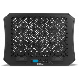 Krom Soporte Refrigerante Portátil NXKROMKOOLER Base Refrigeradora RGB para Portátiles hasta 19" con 6 Ventiladores y Iluminación LED