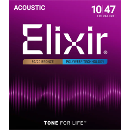 Elixir Juego Acústica Polyweb 80/20 Bronze Xl 10-47 Precio: 17.5000001. SKU: B12XFDQ5KM