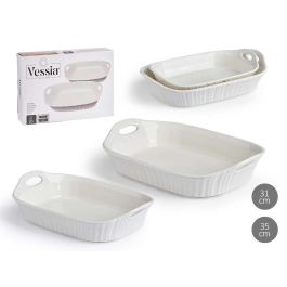 Set 2 Bandejas Rectangulares Vessia 24x35 cm, Porcelana Blanca, Apto Lavavajillas (6 Unidades) Precio: 94.89000048. SKU: B13MFSWEWD