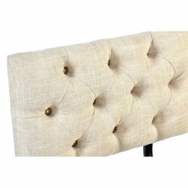 Banqueta DKD Home Decor Abeto Natural Negro Beige Poliéster (61 x 51 x 77 cm)