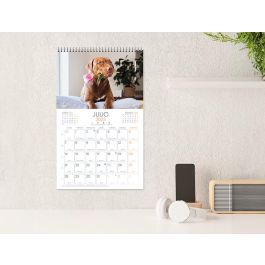 Calendario Espiral Pared Liderpapel Imagenes Perros 2025 Para Escribir 25x40 cm Papel 157 gr