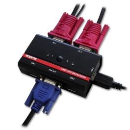 KVM APPROX APPKVMUSB2PV2 PARA 2 PC - 2XUSB PARA TECLADO Y RATÓN - 2 ENTRADAS/1 SALIDA VGA - INCLUYE CABLES - ADMITE RESOLUCIÓN HASTA 2048X1536