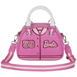Barbie Bolso Bowling Fashion Varsity Rosa con Cremallera y Bandolera 12 x 22 x 16 cm