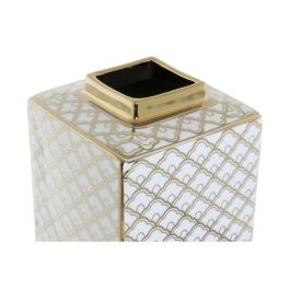 Jarron Glam DKD Home Decor Blanco Dorado 14.5 x 30 x 14.5 cm