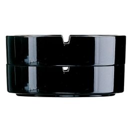 Arcoroc Set 6 Ceniceros Apilables de Vidrio Negro 10,7 cm - Fabricado en Francia, Apto Lavavajillas